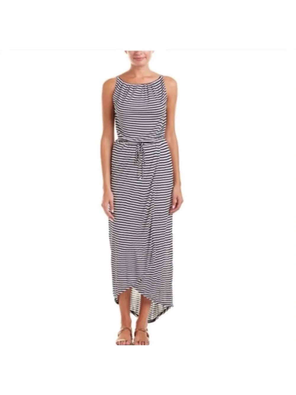 CAbi 5105 Navy Boat Stripe Maxi Dress Size Medium - Picture 4 of 9